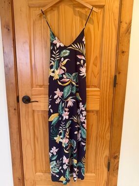 Old Navy Tropical Print Maxi Dress with Crisscross Back XL